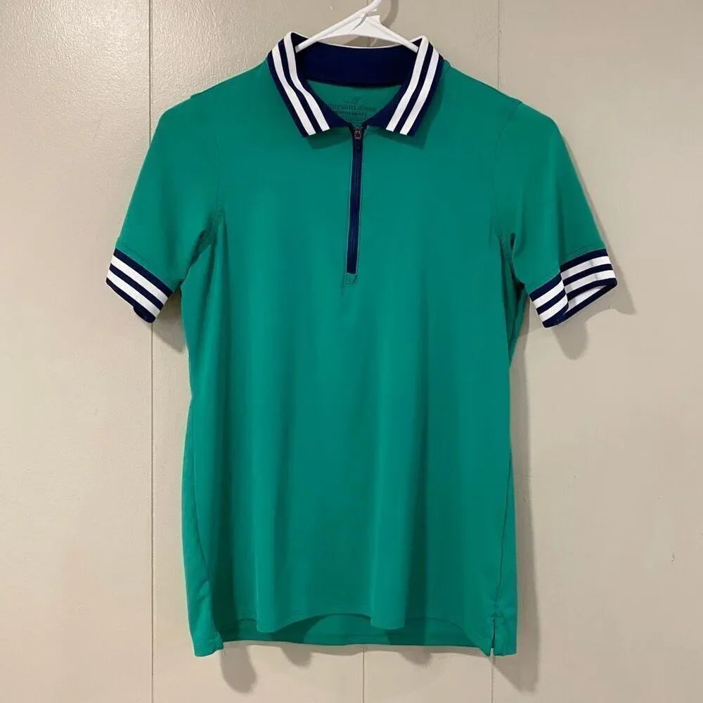 Vineyard Vines Performance Polo XXS – Green Zip Front Active Shirt